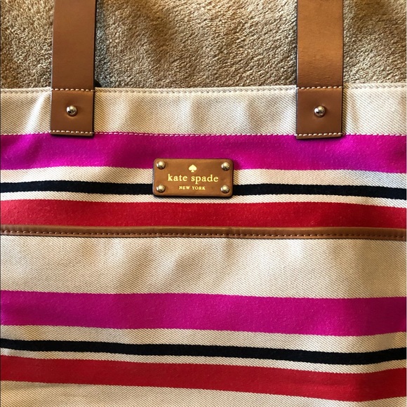 Kate Spade Oak Island Pink Stripe Tote - Picture 3 of 13